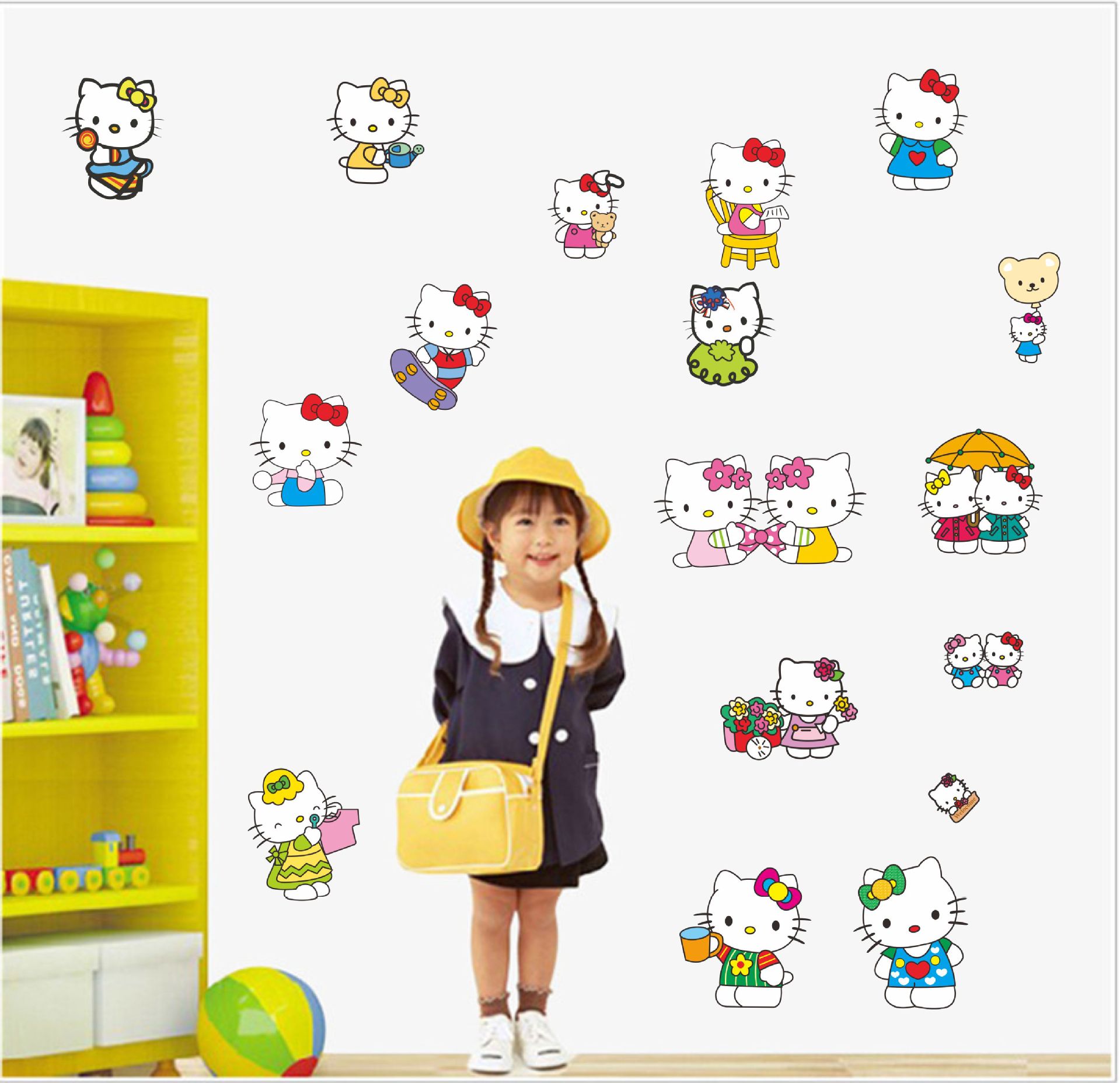 Decal kitty chơi đùa